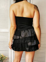 Load image into Gallery viewer, Vintage Y2K black strapless bandeau tutu party dress
