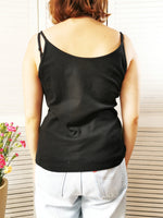 Load image into Gallery viewer, Vintage 90s basic beaded black cami top blouse
