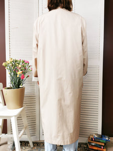 Vintage 80s long beige minimalist Mac coat