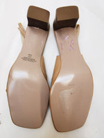 Load image into Gallery viewer, Vintage 90s mid heel beige leather sandals shoes
