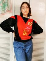 Load image into Gallery viewer, Vintage 90s color block crew neck oversized sweatshirt
