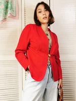 Load image into Gallery viewer, Vintage 80s red minimalist embroidered blazer jacket
