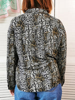 Load image into Gallery viewer, Vintage 90s snakeskin print jersey oversize blouse
