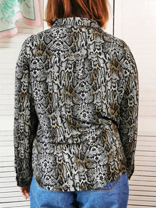 Vintage 90s snakeskin print jersey oversize blouse