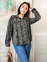 Load image into Gallery viewer, Vintage 90s snakeskin print jersey oversize blouse
