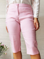 Load image into Gallery viewer, Vintage 90s pink plaid checked Capri pants
