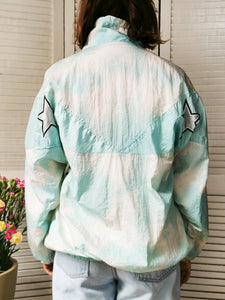 Vintage 90s pastel blue egg shell unisex bomber jacket