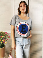 Load image into Gallery viewer, Y2K Vintage logo print grey cropped t-shirt tee
