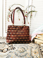 Load image into Gallery viewer, Vintage 90s brown floral print square shoulder bag
