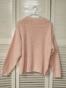 Vintage 80s pastel pink oversize Moms sweater
