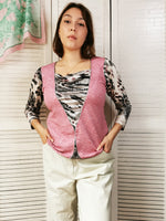 Load image into Gallery viewer, Vintage 90s Kitsch pink animal print top blouse
