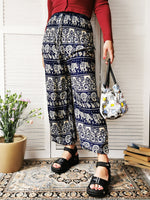 Load image into Gallery viewer, Vintage 90s Ethnic Folk print blue harem pants
