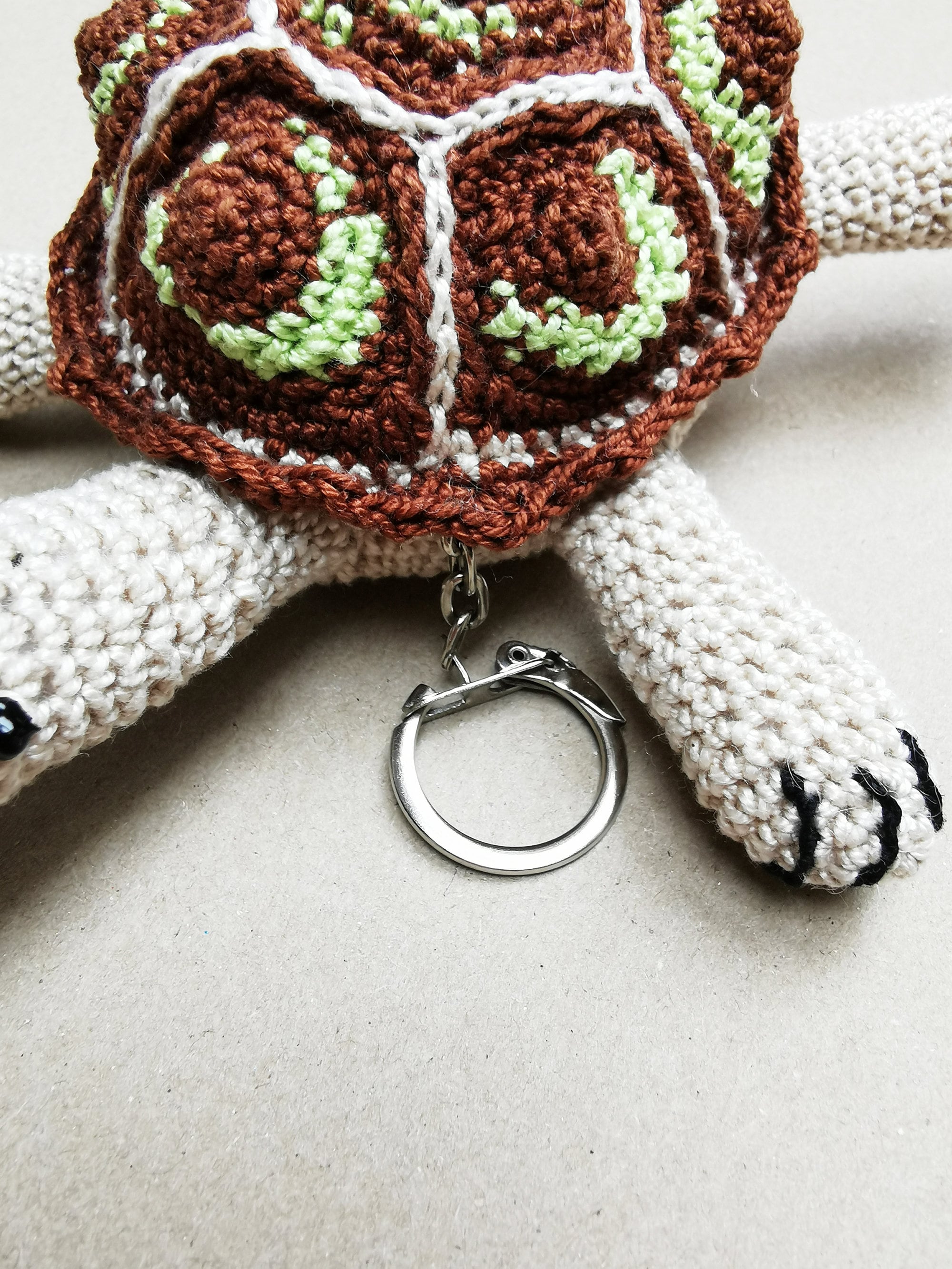 Handmade crochet Turtle keychain