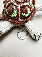 Load image into Gallery viewer, Handmade crochet Turtle keychain

