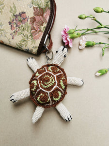 Handmade crochet Turtle keychain