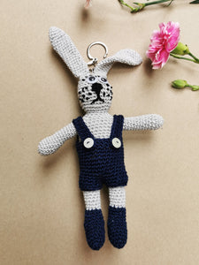 Handmade crochet Rabbit Boy keychain