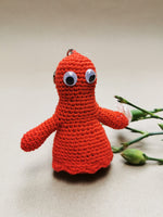 Load image into Gallery viewer, Handmade crochet Red Ghost keychain
