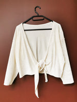 Load image into Gallery viewer, Vintage 90s white tie up velveteen top blouse
