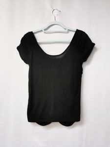 Vintage 90s black shimmer knit top blouse