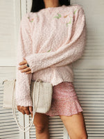 Load image into Gallery viewer, Vintage 80s pastel pink oversize Moms sweater
