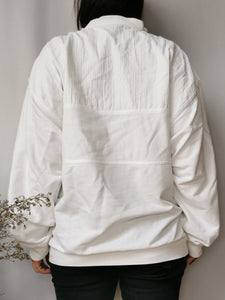 Vintage 90s white oversize button collar unisex sweatshirt