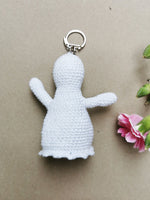 Load image into Gallery viewer, Handmade crochet White Ghost keychain
