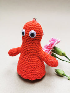 Handmade crochet Red Ghost keychain