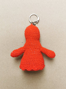 Handmade crochet Red Ghost keychain