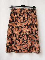 Load image into Gallery viewer, Vintage 90s black paisley print chiffon midi skirt
