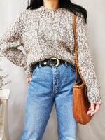 Load image into Gallery viewer, Vintage 90s minimalist jazzy cable knit handmade jumper
