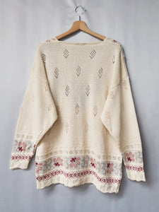 Vintage 80s cream pastel oversize Moms sweater