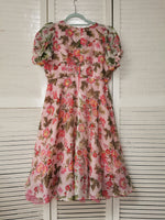 Load image into Gallery viewer, Vintage 70s handmade pastel pink floral midi dress
