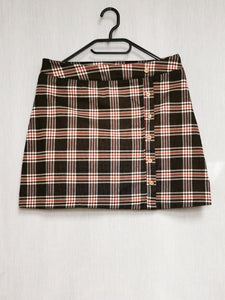 Vintage 00s tartan plaid brown mini skirt