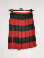 Load image into Gallery viewer, Vintage 80s handmade plaid red midi pleated skirt
