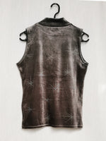 Load image into Gallery viewer, Vintage 90s grey velveteen high neck tank top
