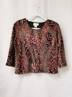 Load image into Gallery viewer, Vintage 00s Y2K abstract print 3/4 sleeve top
