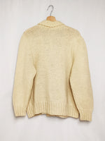 Load image into Gallery viewer, Vintage 90s handmade cream knitted chunky cardigan top
