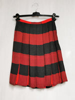 Load image into Gallery viewer, Vintage 80s handmade plaid red midi pleated skirt

