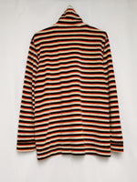 Load image into Gallery viewer, Vintage 90s striped quarter zip velveteen sweatshirt top
