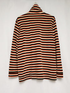 Vintage 90s striped quarter zip velveteen sweatshirt top