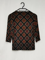 Load image into Gallery viewer, Vintage 90s shimmer geometric print Party top blouse
