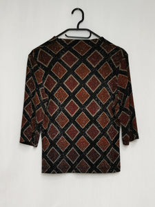 Vintage 90s shimmer geometric print Party top blouse