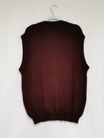 Load image into Gallery viewer, Vintage 90s marron buttons down knitted sweater vest top
