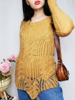 Load image into Gallery viewer, Vintage 90s cooper brown sheer knit long jumper to
