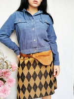 Load image into Gallery viewer, Vintage 90s blue corduroy button down hood jacket

