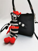 Load image into Gallery viewer, Handmade crochet striped Cat keychain, Christmas gift
