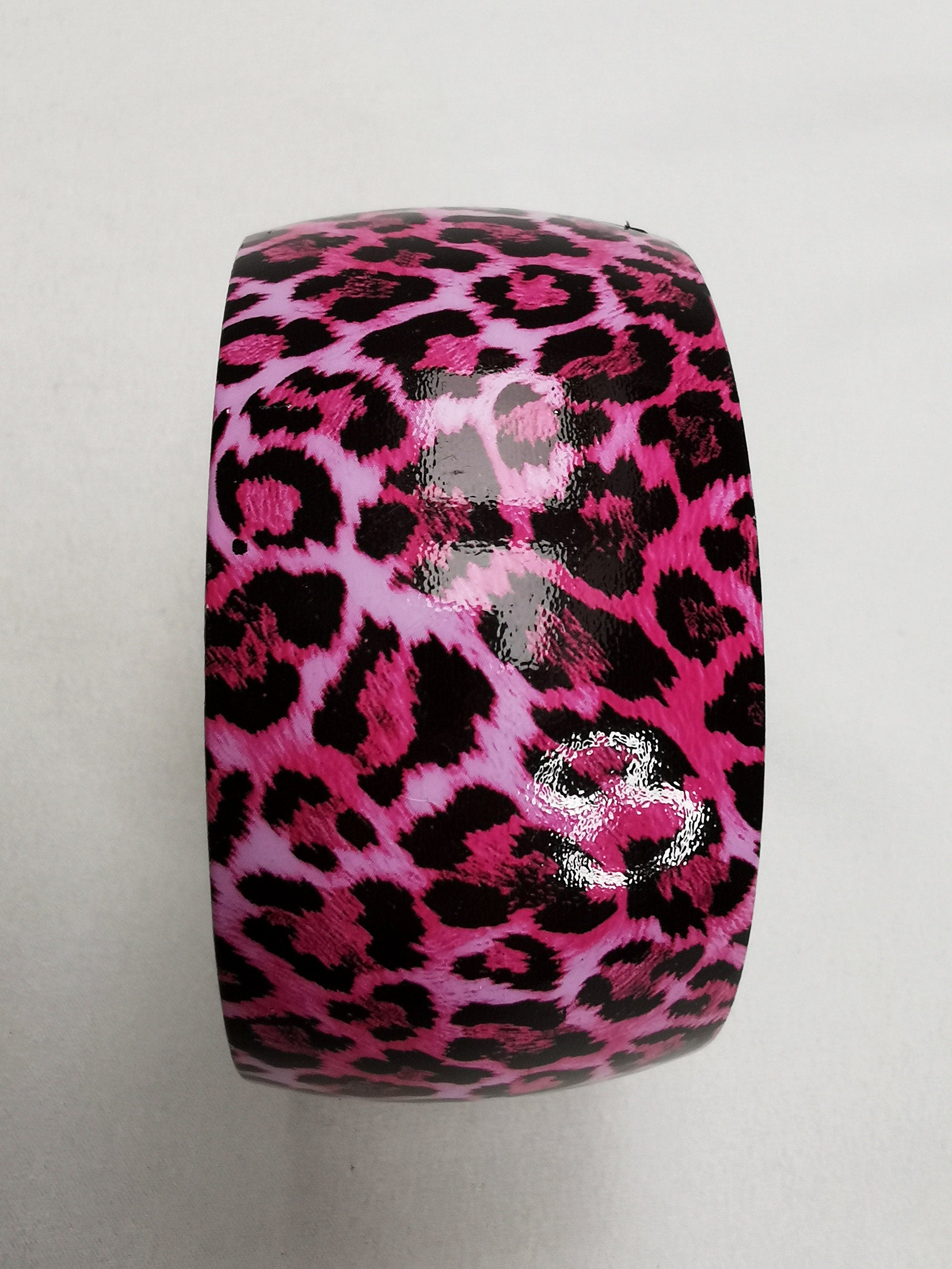 Y2K vintage plastic pink animal print round bracelet