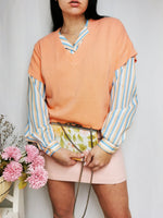 Load image into Gallery viewer, Vintage 90s peach pink minimalist knitted vest blouse top
