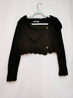 Load image into Gallery viewer, Vintage 90s dark brown knitted crop jumper to
