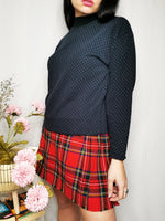 Load image into Gallery viewer, Vintage 90s off-black polka dot crew sweatshirt jumper
